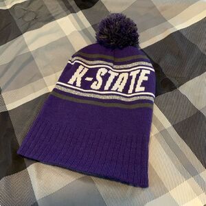 K-State Wildcats Winter Hat w/ Pom Purple